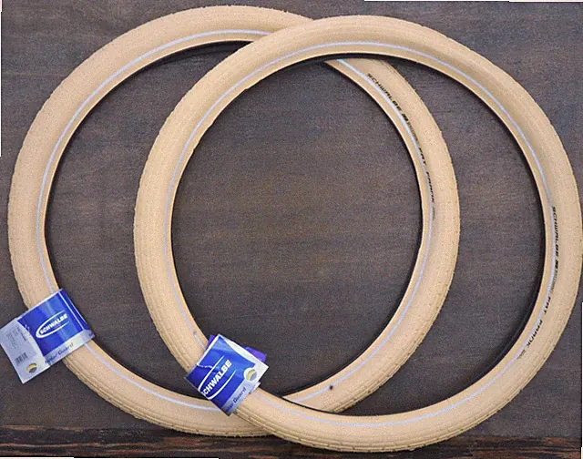 26"x2.35 Cream White Schwalbe FF Cruiser Bicycle Tires Vintage Schwinn Tank Bike
