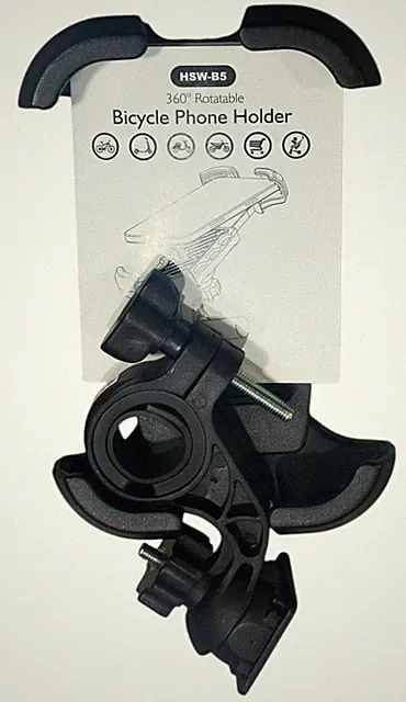 360 Rotatable Bicycle Handlebar Phone Holder Black For Smartphones 4.7" - 6.8"