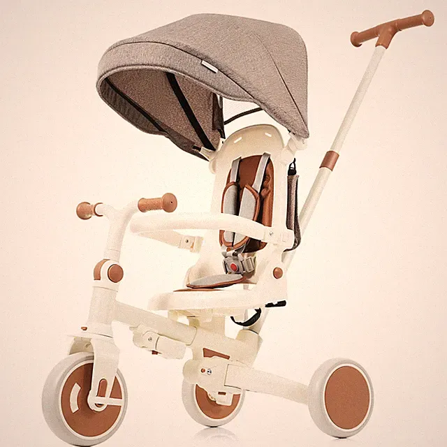 7 in 1 baby tricycle, foldable toddler tricycle for 12-72 months