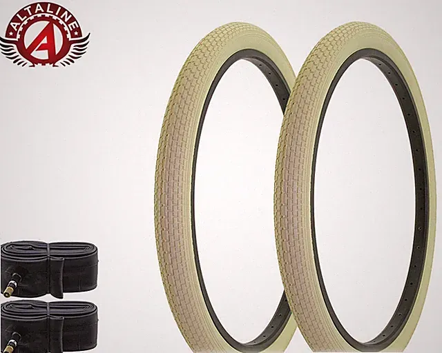 AltaLine 26x2.125 Mini Brick Bicycle Tires Classic Cruiser Multi Colors w/Tubes.
