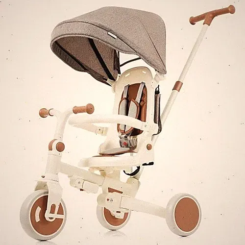 Children's bicycle 7-in-1 baby tricycle is foldable, detachable and adjustable.