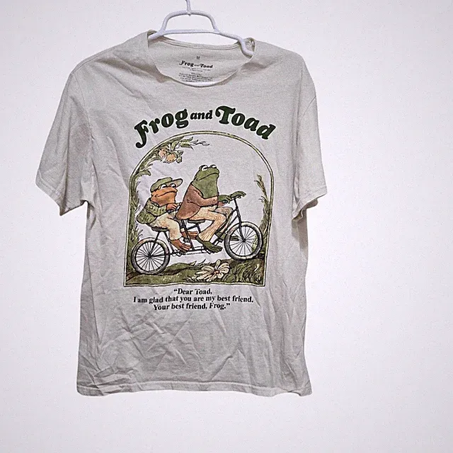 Frog and Toad Together Tandem Bike Graphic Tee M