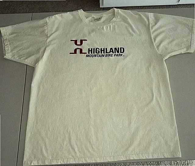 Highland Mountain Bike Park Men’s 2XL TShirt - New Hampshire-100% Organic Cotton