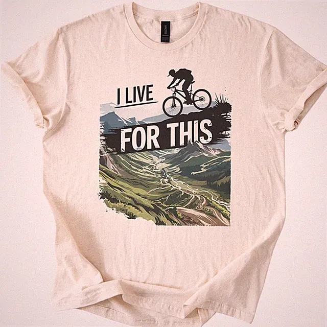 Live For This Mountain Bike Tee Adventure Cycling Shirt
