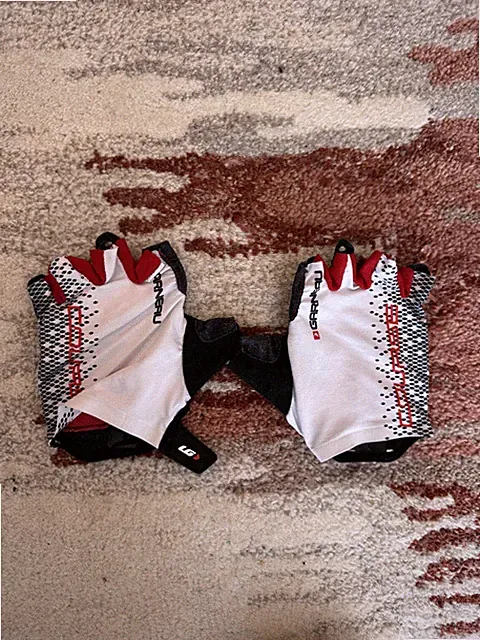 Louis Garneau Triathlon Cycling Gloves Small S White Red