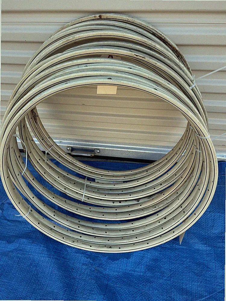 NOS Antique 1920's Circa 28" Bike Metal Clad Wood 36 Hole Rims. Pair. Ivory
