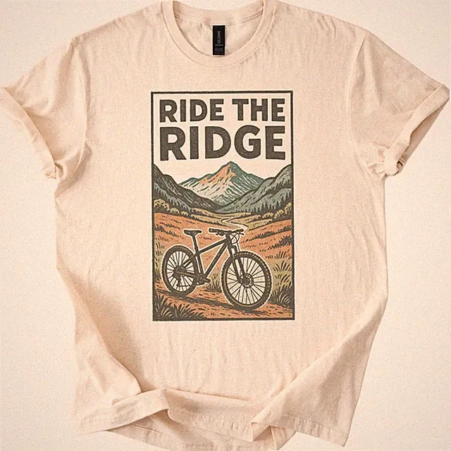 Ride The Ridge Bike Tee Mountain Biking Adventure Shirt