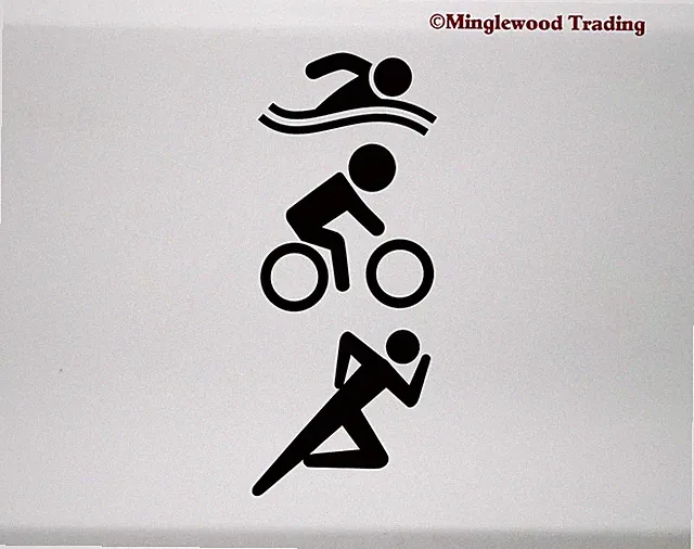 Swim Bike Run Vinyl Decal V1 - Triathlon Race Triathlete Sport - Die Cut Sticker