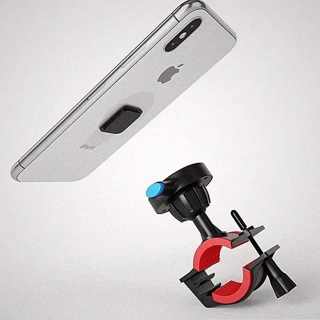 TechMatte Universal Bike Mount Phone Holder for Most Smartphones (Black/Red)
