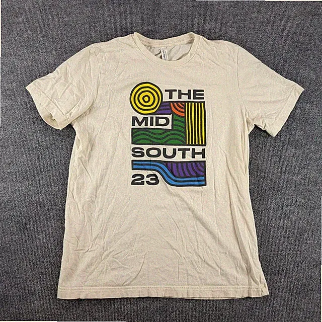 The Mid South 2023 Graphic T-Shirt Cream Canvas Large - Gravel Bike Race Cycling