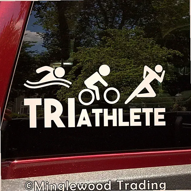 Triathlete Vinyl Decal - Swim Bike Run Triathlon Race Sport - Die Cut Sticker