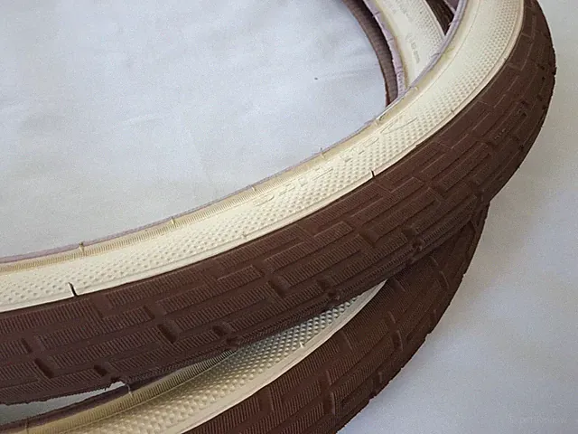 Two 2 CREAM - BROWN Tan 26x2.35 Bicycle Fat Tires Slick Chopper Vintage Bike