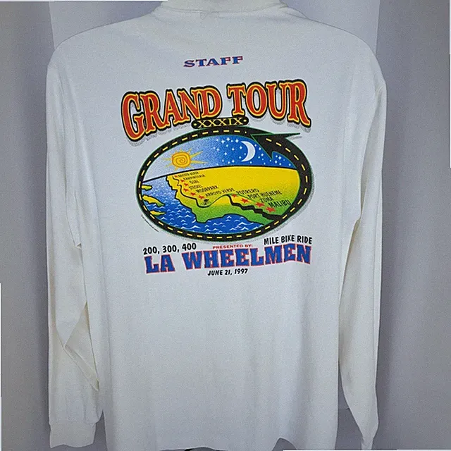 Vtg 90s Grand Tour Bike Ride Staff XL Long Sleeve Shirt USA